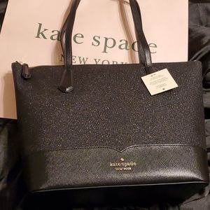 Brand NEW with TAGS Kate Spade Black Glitter Bag